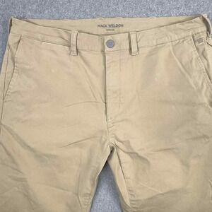 Mack Weldon Maverick Tech Chino Pants Mens 36x32 Beige Casual Stretch Business